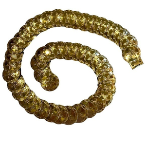 Vintage 80s Sand Dollar Gold‎ Stretchy Belt